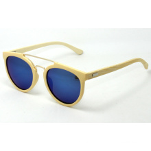 Gafas de sol de madera de bambú verdaderas, PC + gafas de sol de bambú